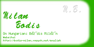 milan bodis business card